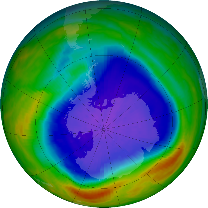 Antarctic ozone map for 06 October 1987